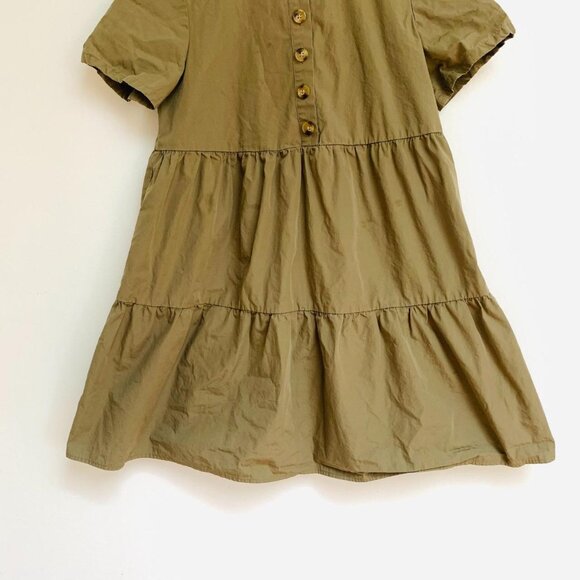 Madewell Button-Front Short-Sleeve Tiered Mini Dress - Picture 3 of 4